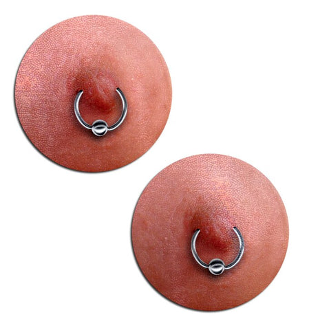Realistic Pierced Nipple Ring Pasties
